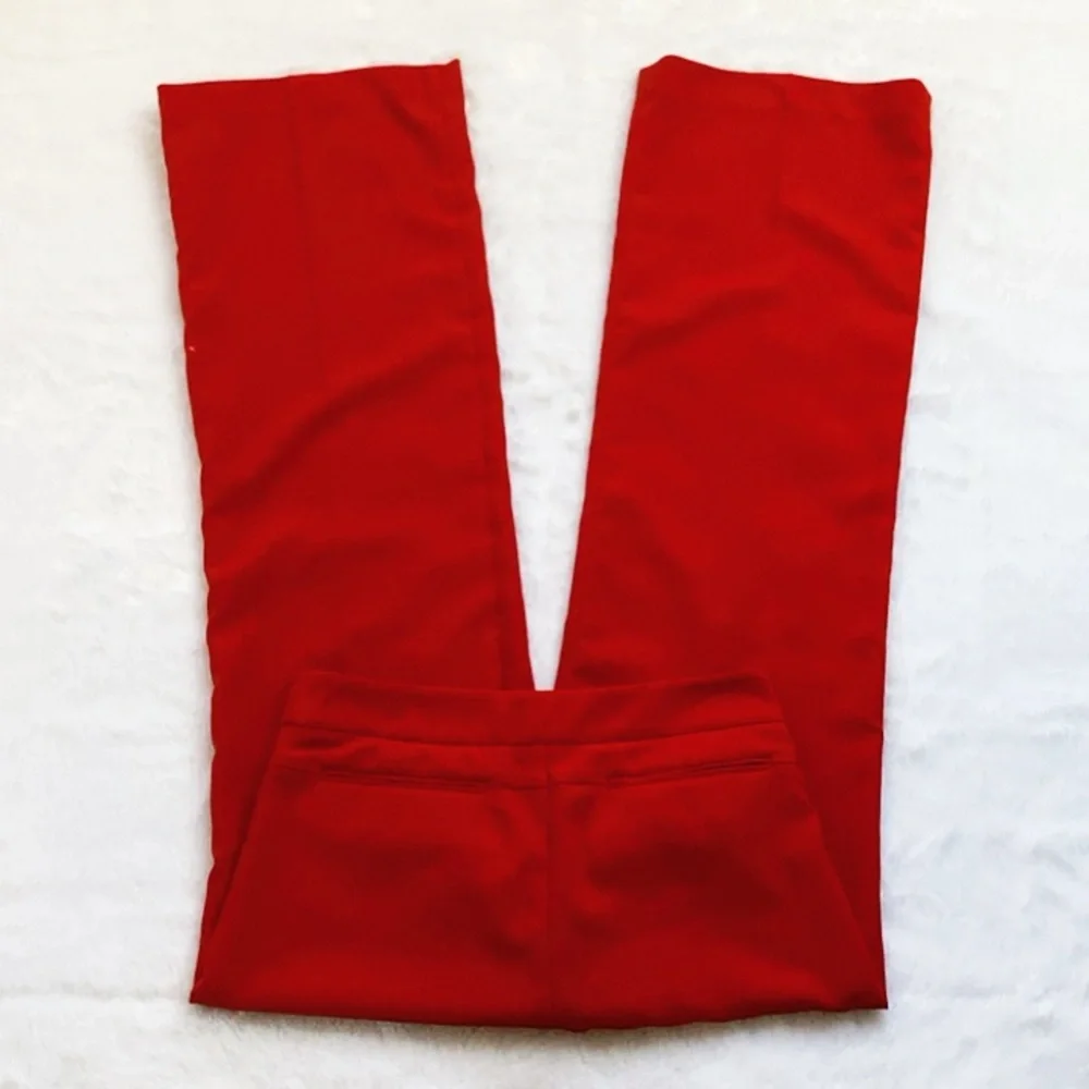 Like New Anthropologie Leifsdottir Orange Red Wide Leg Pants - Picture 6 of 8